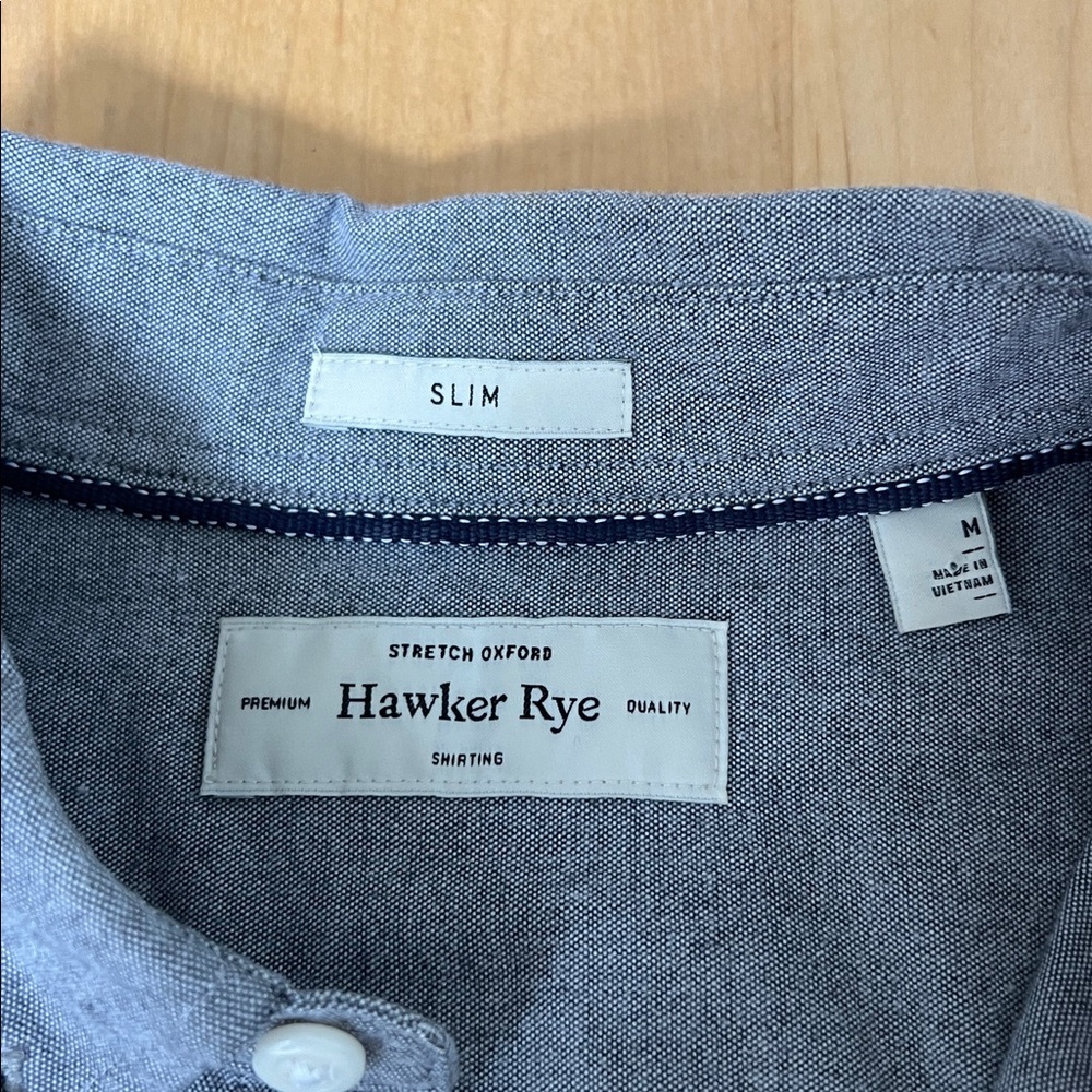 Men's Hawker Rye Grey Oxford Button-Down Shirt - Picture 2 of 4